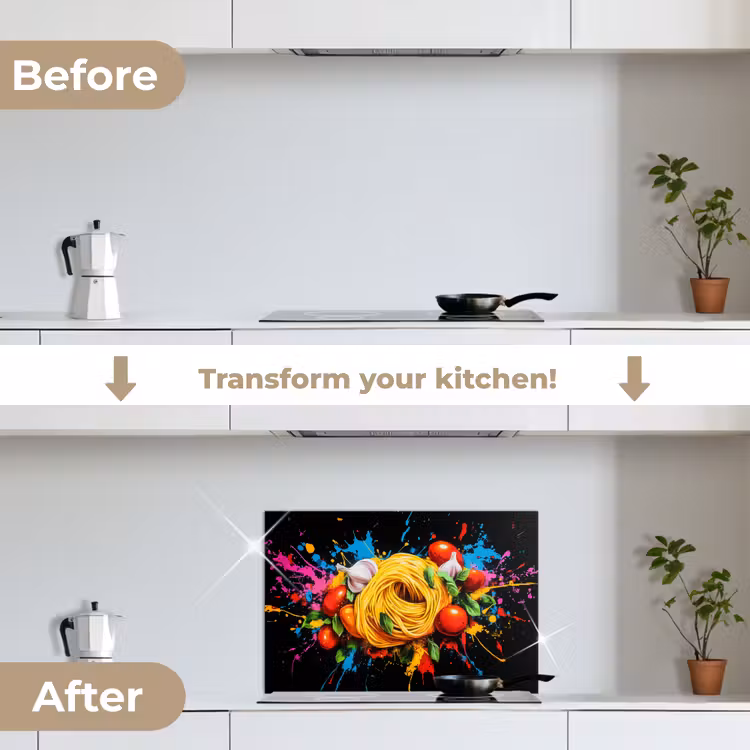 Kitchen splashback for hob - Spaghetti - Graffiti - Paint - Colorful - Food - Modern — 7