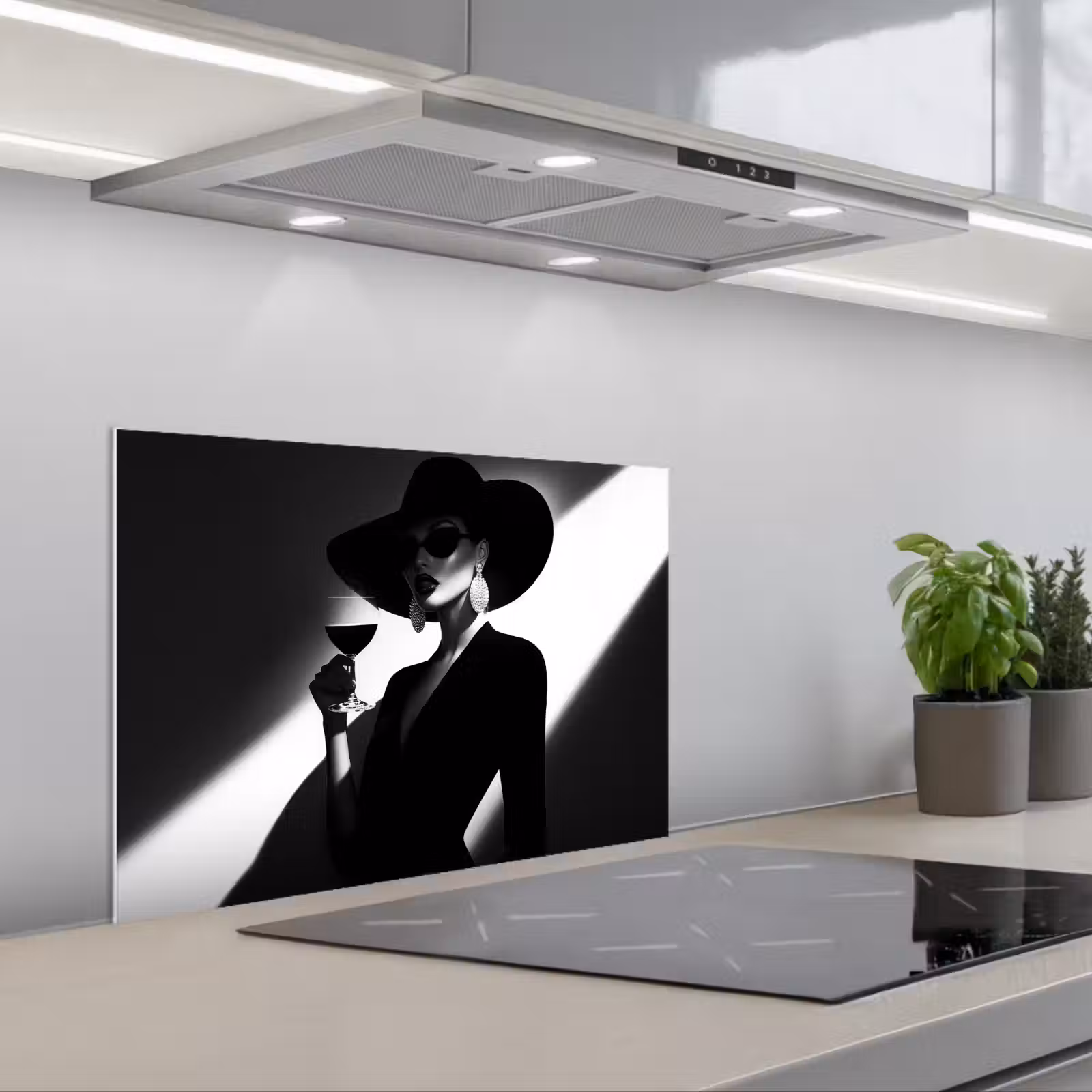 Kitchen splashback for hob - Woman - Wine - Chic — 1