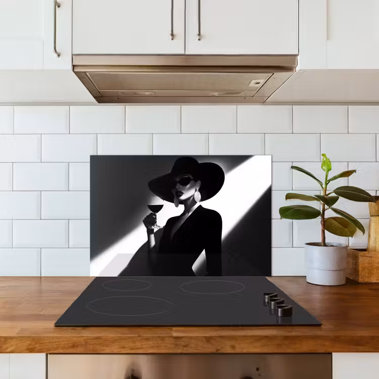 Kitchen splashback for hob - Woman - Wine - Chic — 3