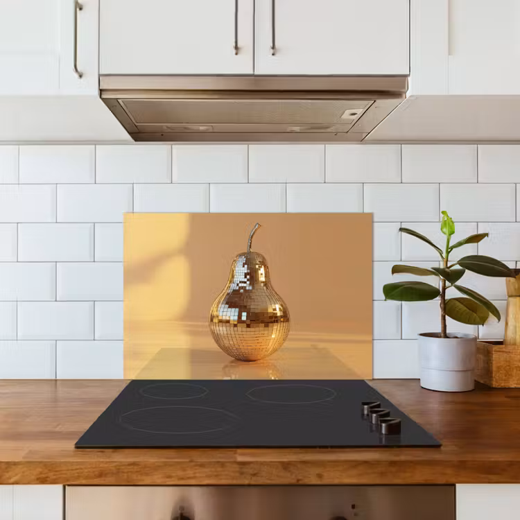 Kitchen splashback for hob - Gold - Disco - Glitter - Pear — 3