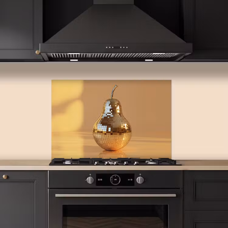Kitchen splashback for hob - Gold - Disco - Glitter - Pear — 5