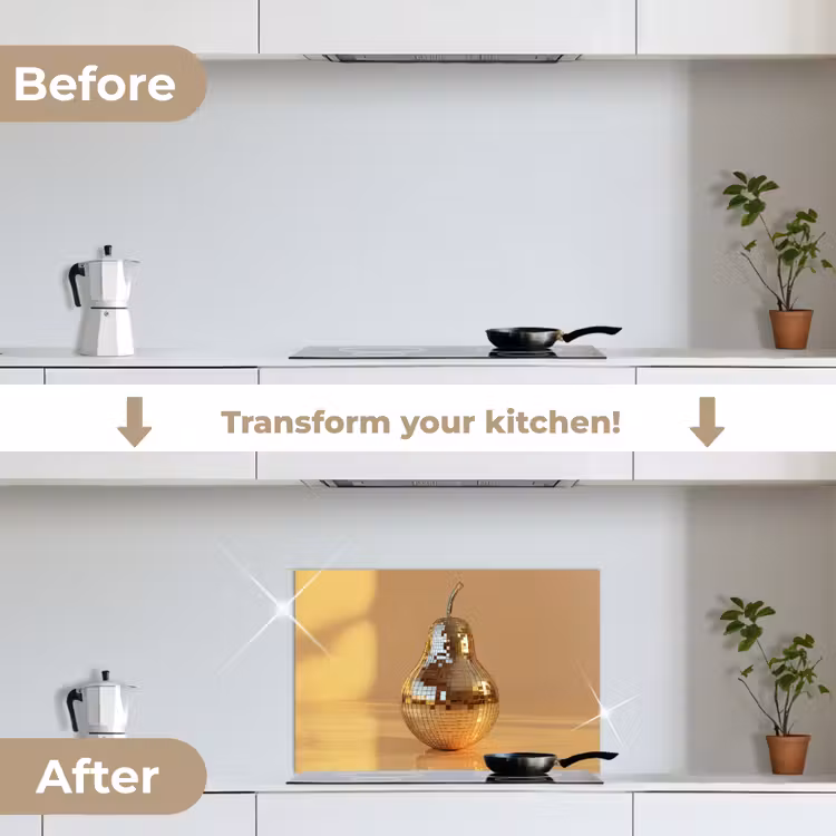 Kitchen splashback for hob - Gold - Disco - Glitter - Pear — 7