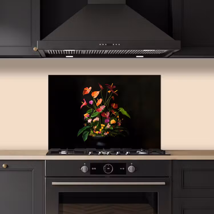 Kitchen splashback for hob - Flowers - Vase - Colorful — 5