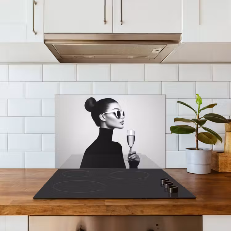 Kitchen splashback for hob - Woman - Champagne - Modern — 3