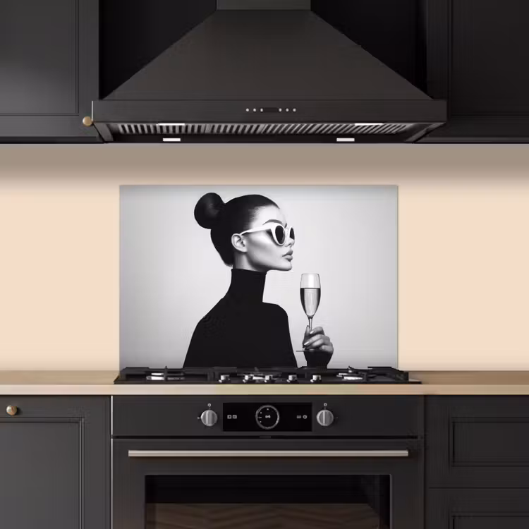 Kitchen splashback for hob - Woman - Champagne - Modern — 5