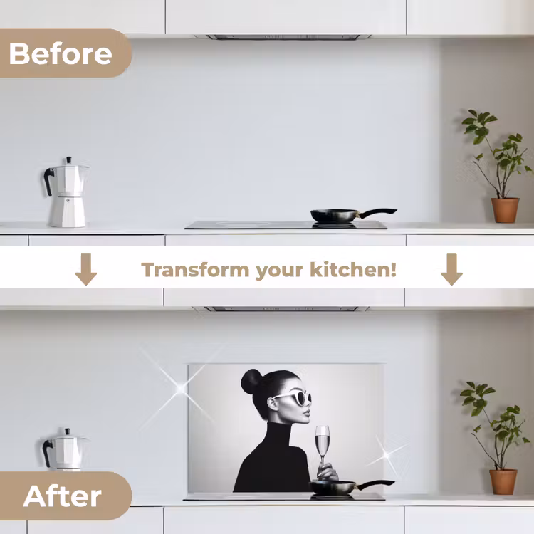 Kitchen splashback for hob - Woman - Champagne - Modern — 7