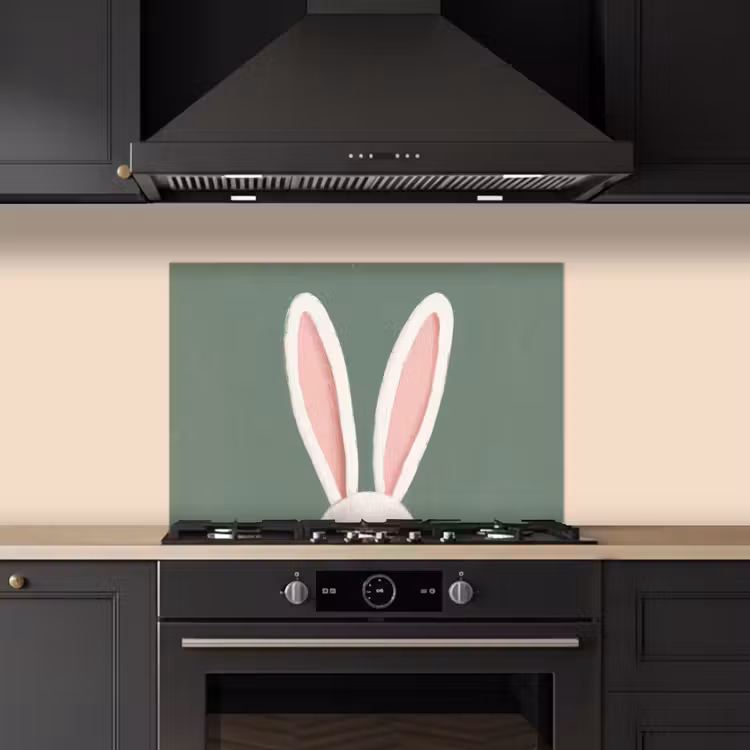 Kitchen splashback for hob - Hares - Ears - Pink — 5