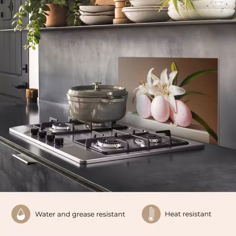 Kitchen splashback for hob - Lilies - Eggs - Easter — 2