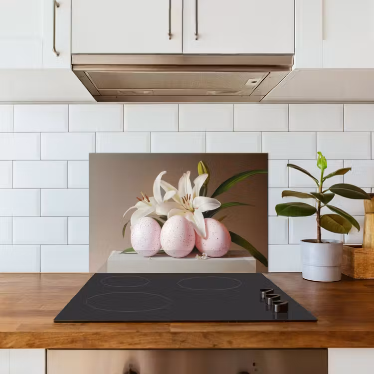 Kitchen splashback for hob - Lilies - Eggs - Easter — 3