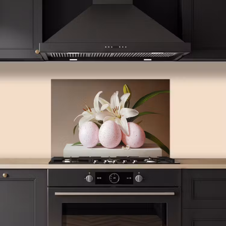 Kitchen splashback for hob - Lilies - Eggs - Easter — 5