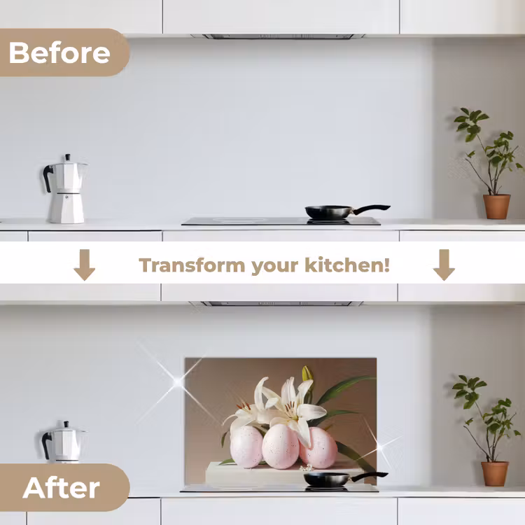Kitchen splashback for hob - Lilies - Eggs - Easter — 7