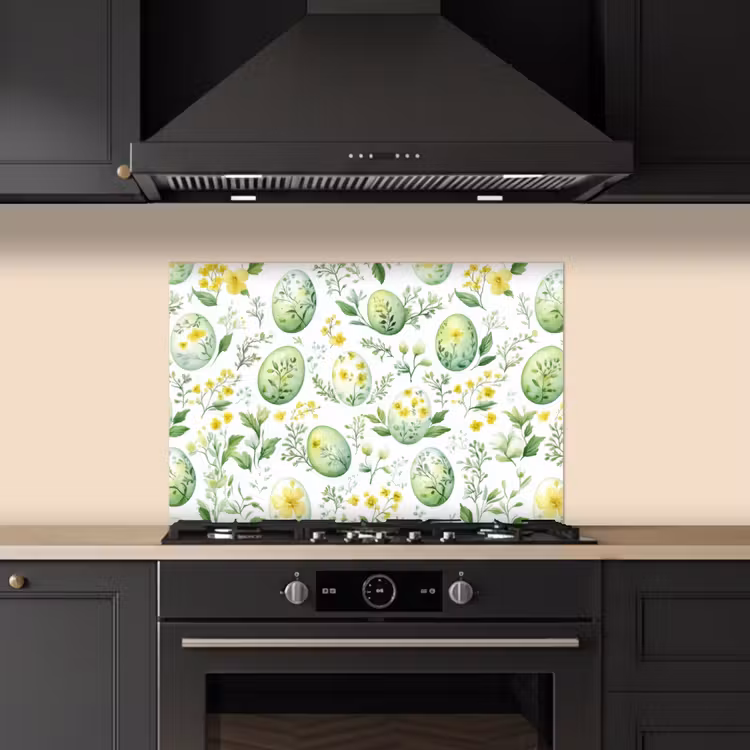Kitchen splashback for hob - Pattern - Green - Eggs — 5