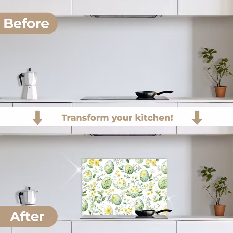 Kitchen splashback for hob - Pattern - Green - Eggs — 7