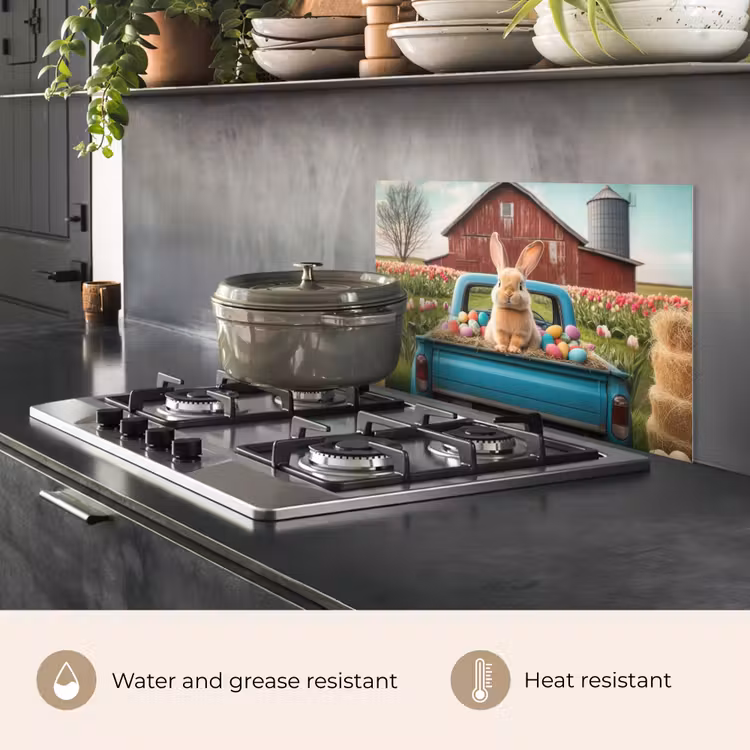 Kitchen splashback for hob - Rabbit - Farm - Eggs — 2