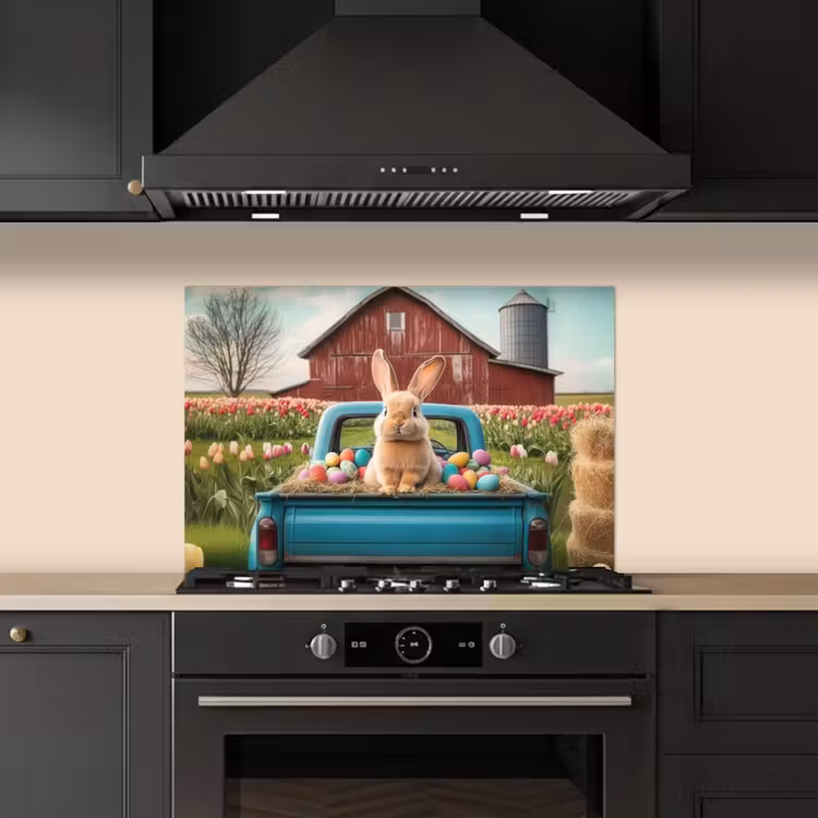 Kitchen splashback for hob - Rabbit - Farm - Eggs — 5