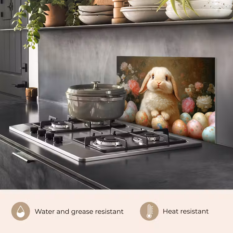 Kitchen splashback for hob - Rabbit - Easter eggs - Still life — 2