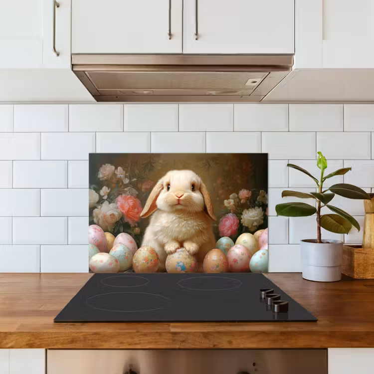 Kitchen splashback for hob - Rabbit - Easter eggs - Still life — 3