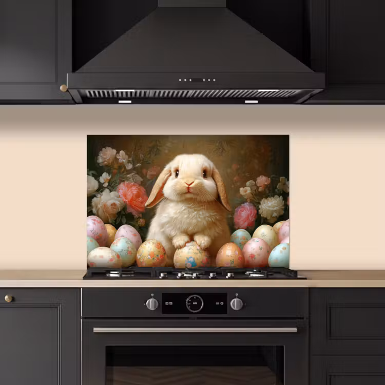 Kitchen splashback for hob - Rabbit - Easter eggs - Still life — 5