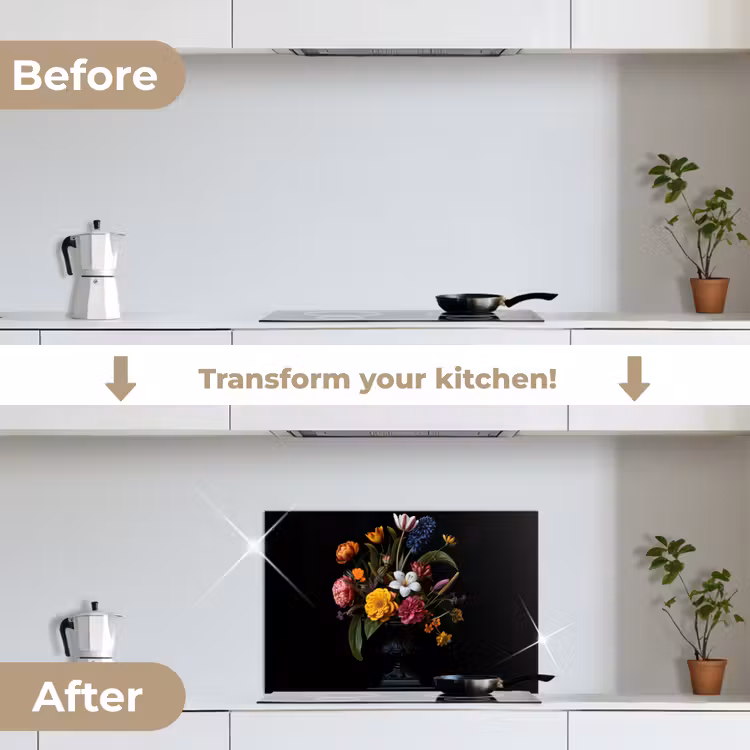 Kitchen splashback for hob - Spring - Flowers - Classic - Vase — 7