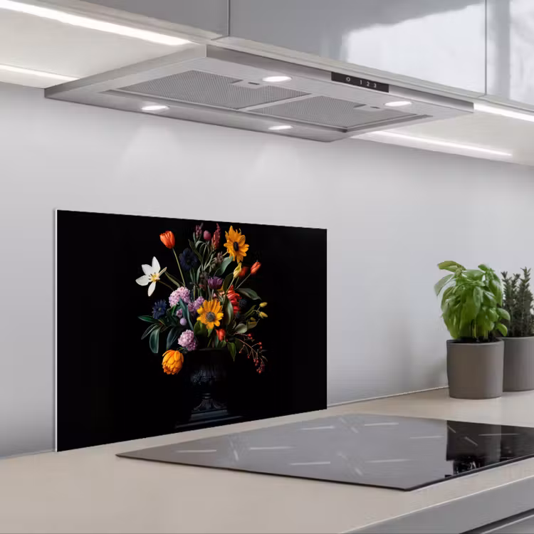 Kitchen splashback for hob - Sunflowers - Bouquet - Colorful — 1