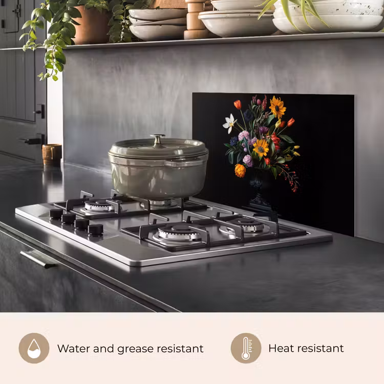 Kitchen splashback for hob - Sunflowers - Bouquet - Colorful — 2