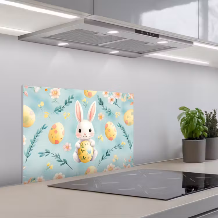 Kitchen splashback for hob - Rabbit - Eggs - Branches — 1