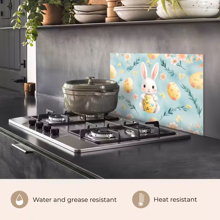 Kitchen splashback for hob - Rabbit - Eggs - Branches — 2