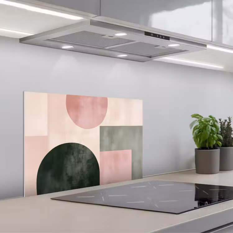 Kitchen splashback for hob - Shapes - Abstract - Circle - Black — 1