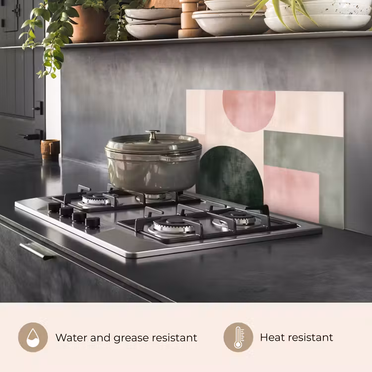 Kitchen splashback for hob - Shapes - Abstract - Circle - Black — 2
