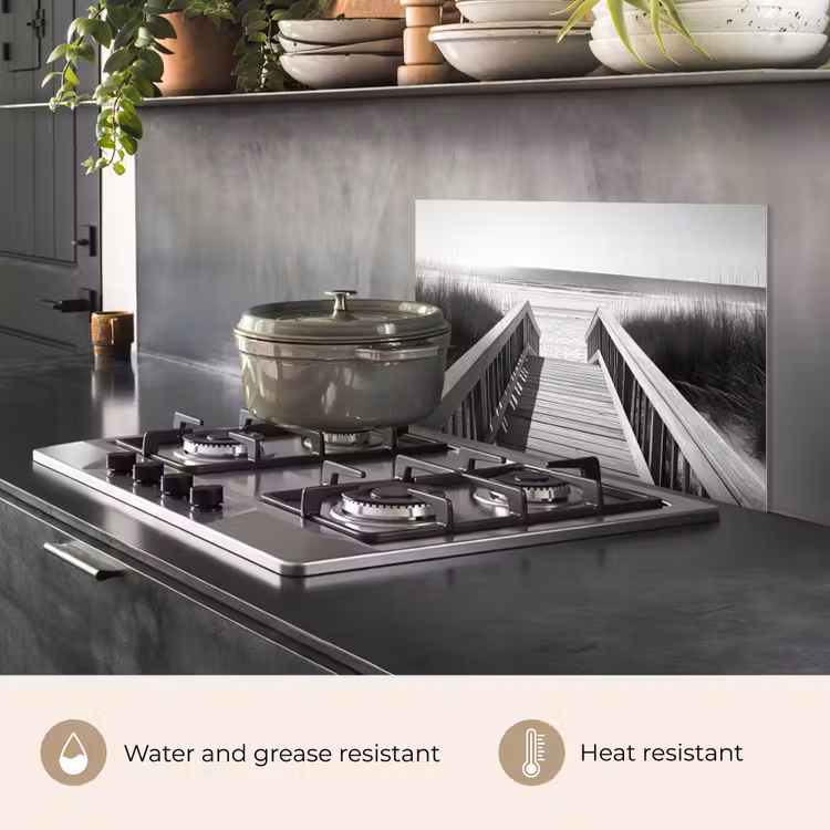 Kitchen splashback for hob - Footbridge - Wood - Beach - Sea — 2