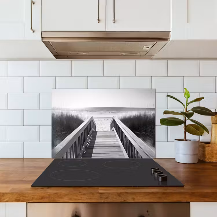 Kitchen splashback for hob - Footbridge - Wood - Beach - Sea — 3