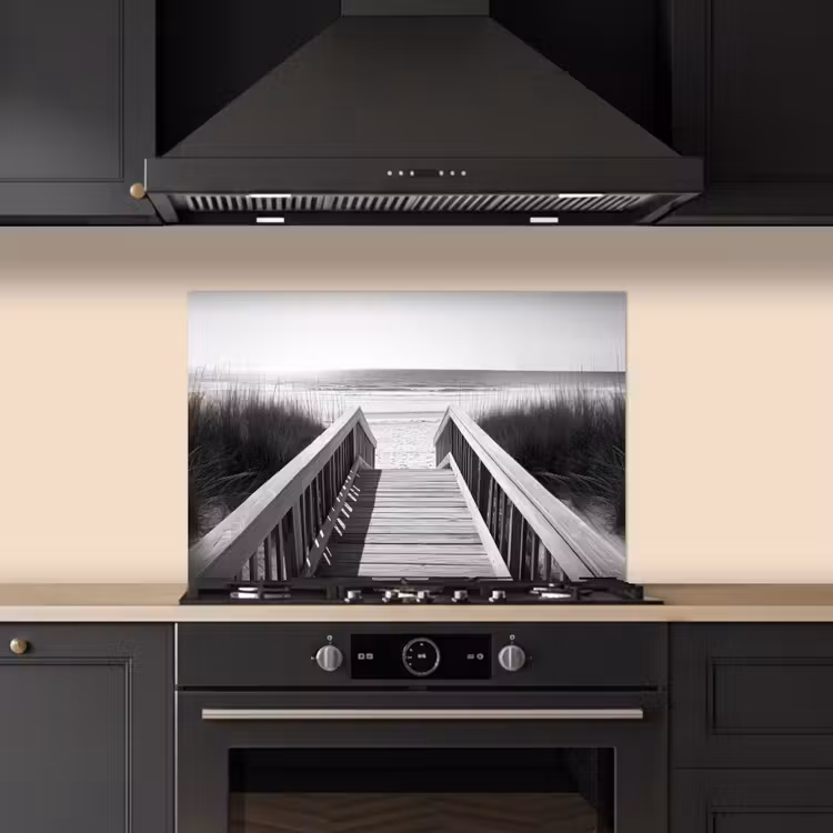 Kitchen splashback for hob - Footbridge - Wood - Beach - Sea — 5