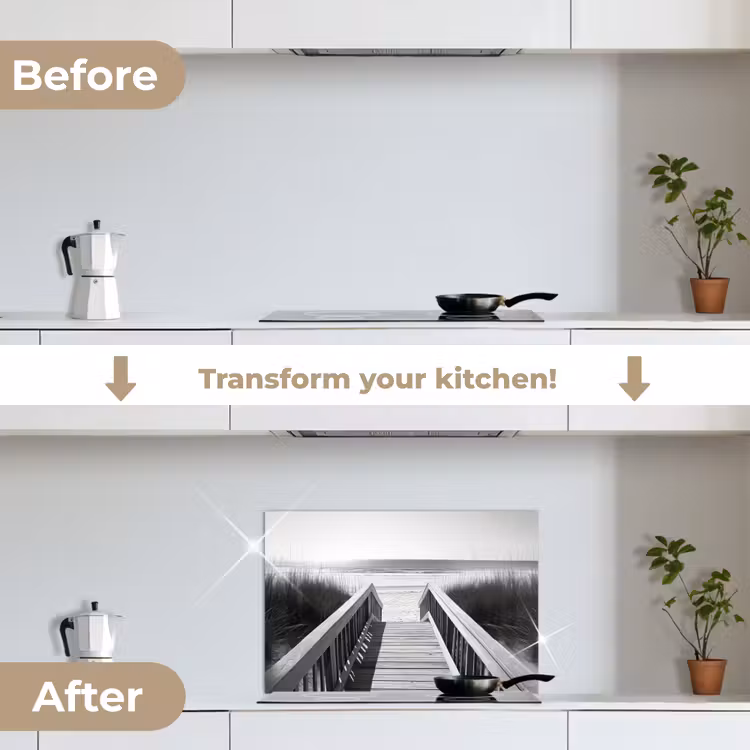 Kitchen splashback for hob - Footbridge - Wood - Beach - Sea — 7