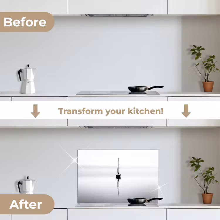Kitchen splashback for hob - Sailboat - Black - Water - Silhouette — 7