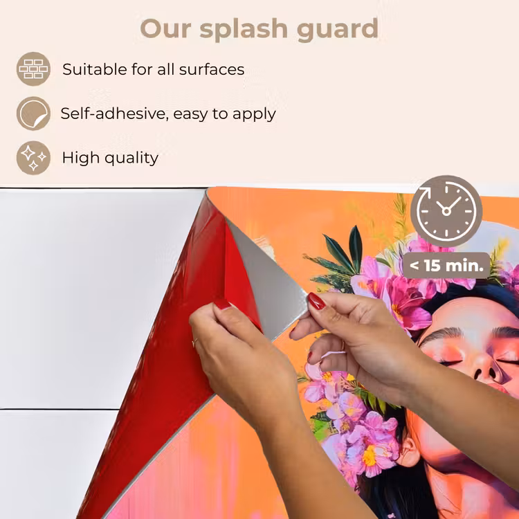 Kitchen splashback for hob - Portrait - Flower crown - Woman — 4