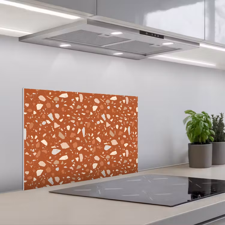 Kitchen splashback for hob - Terrazzo - Pattern - Clay — 1