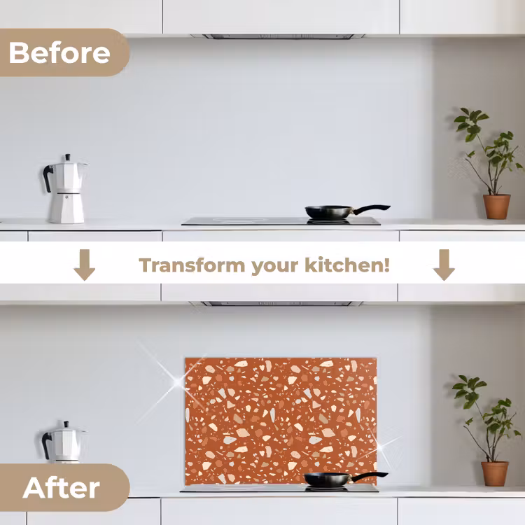 Kitchen splashback for hob - Terrazzo - Pattern - Clay — 7