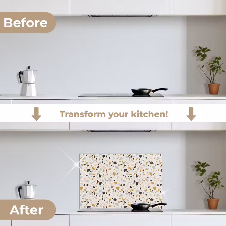 Kitchen splashback for hob - Terrazzo - Pattern - Neutral - Soft - Multi — 7