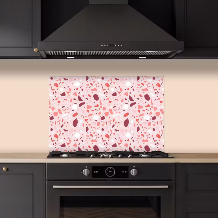 Kitchen splashback for hob - Terrazzo - Pattern - Pink — 5