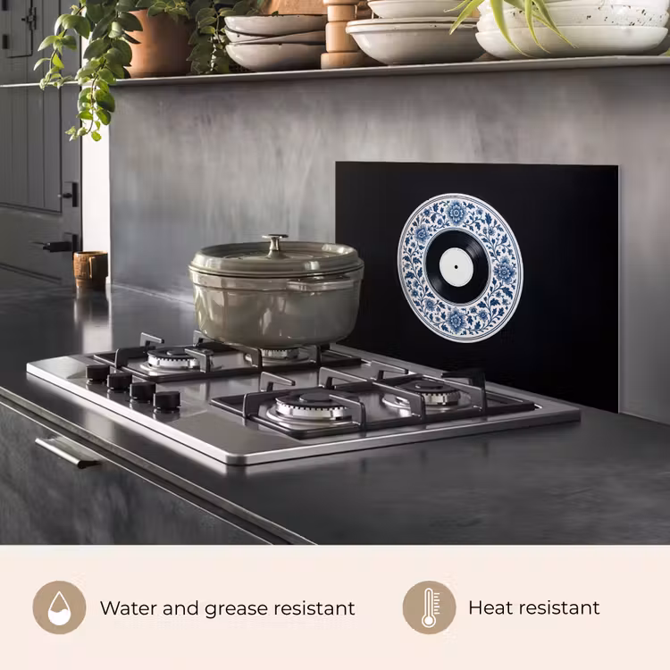 Kitchen splashback for hob - Vinyl - LP - Delft Blue - Music — 2
