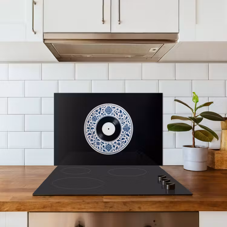 Kitchen splashback for hob - Vinyl - LP - Delft Blue - Music — 3