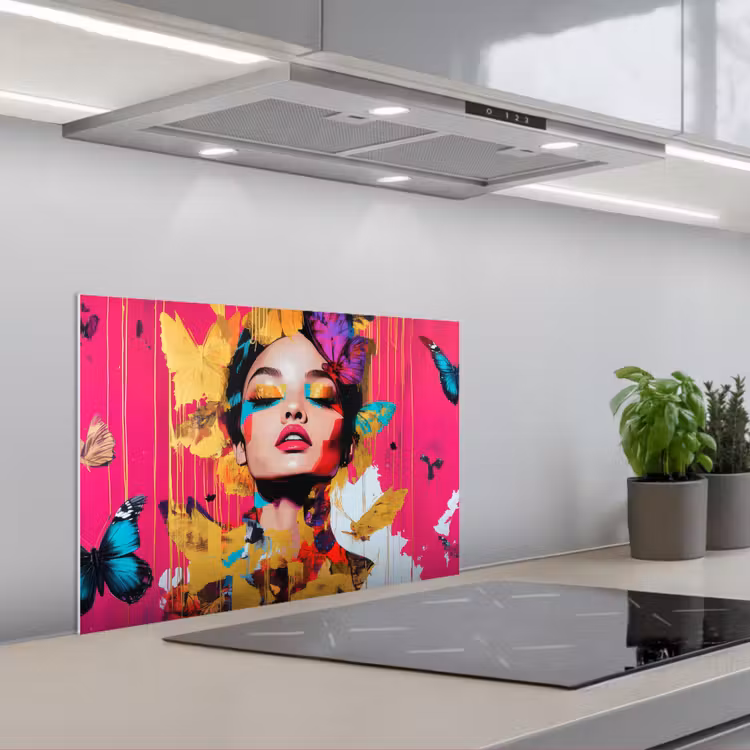 Kitchen splashback for hob - Woman - Abstract - Colorful — 1