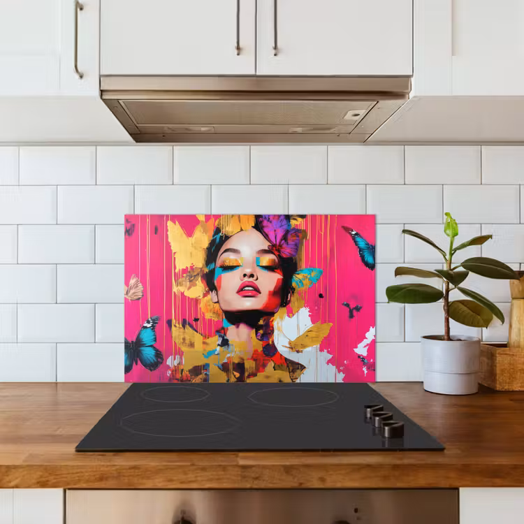 Kitchen splashback for hob - Woman - Abstract - Colorful — 3
