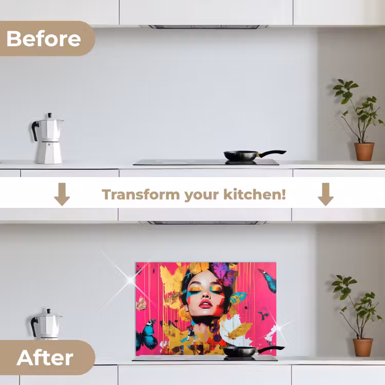 Kitchen splashback for hob - Woman - Abstract - Colorful — 7