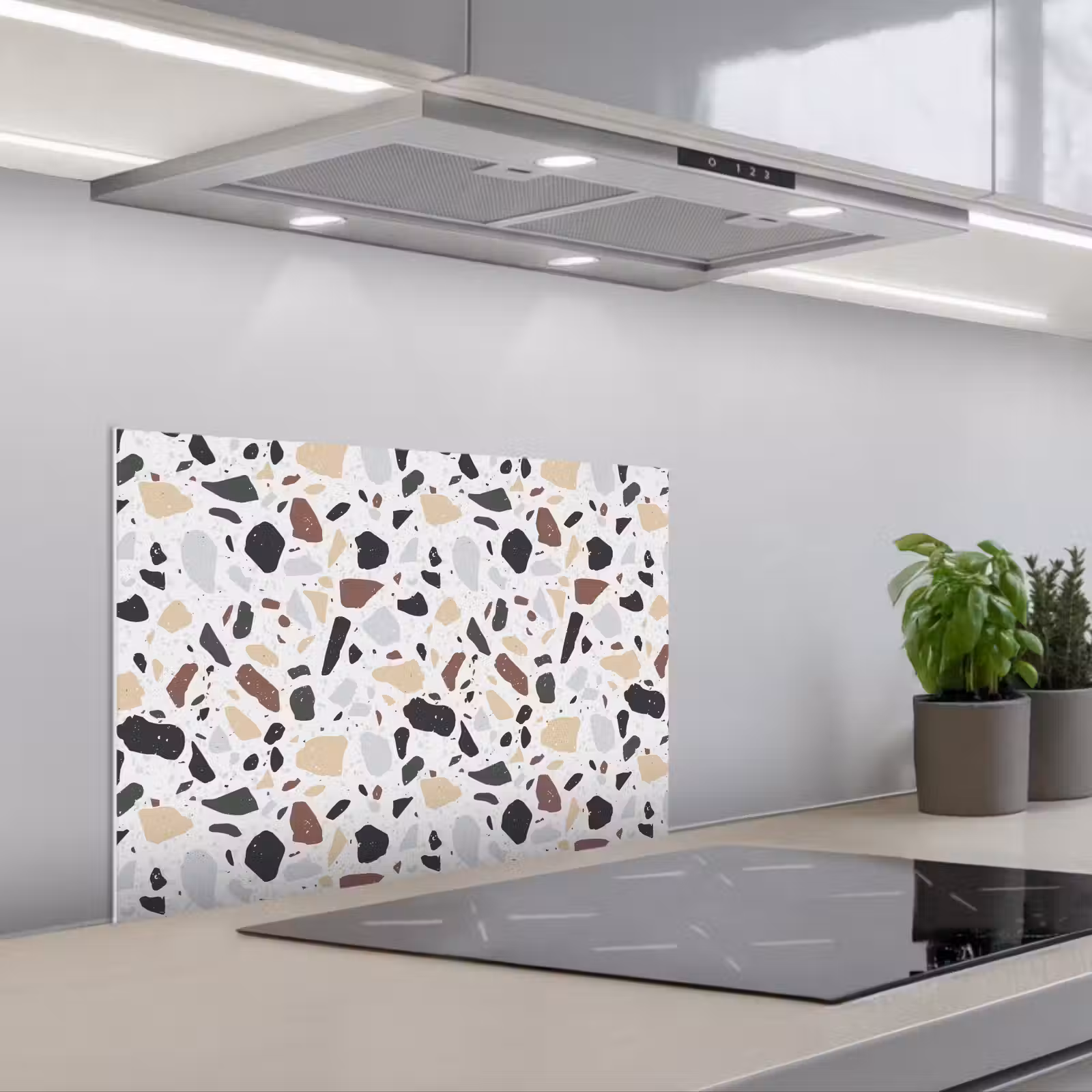 Kitchen splashback for hob - Terrazzo - Pattern - Colorful - Clay — 1