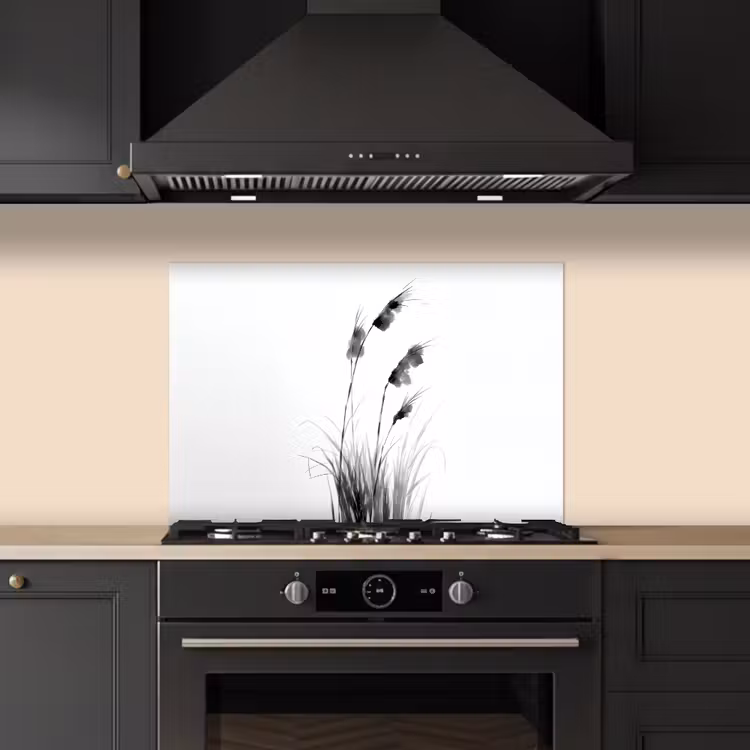 Kitchen splashback for hob - Minimalist - Stalks - White — 5