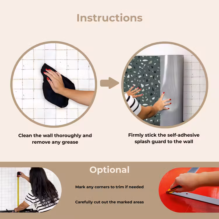Kitchen splashback for hob - Terrazzo - Pattern - Colorful - Green — 6