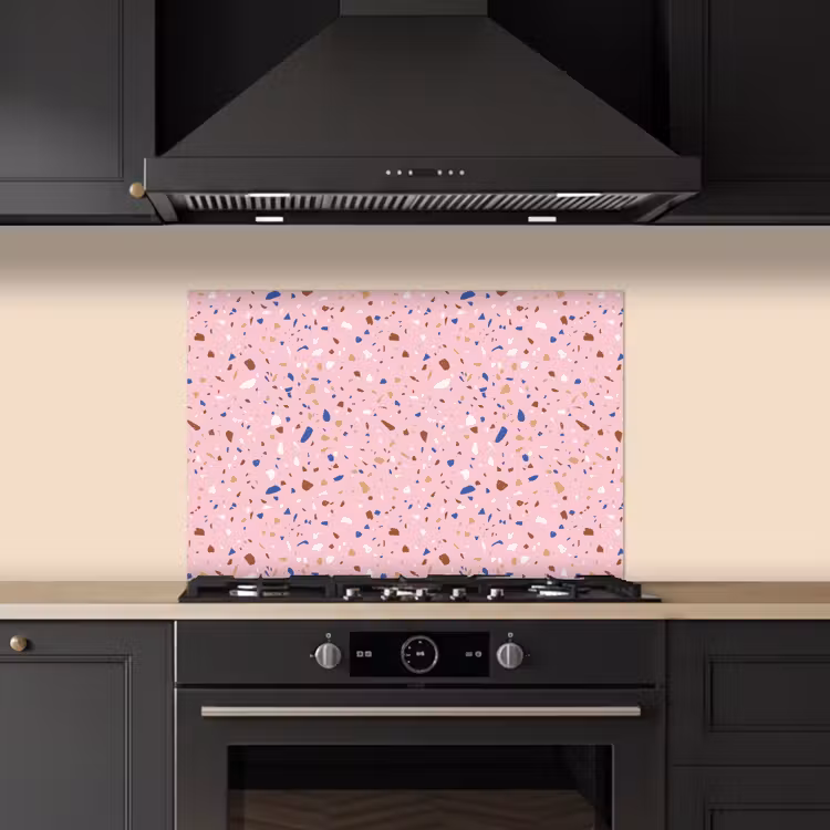 Kitchen splashback for hob - Terrazzo - Pattern - Colorful - Pink — 5
