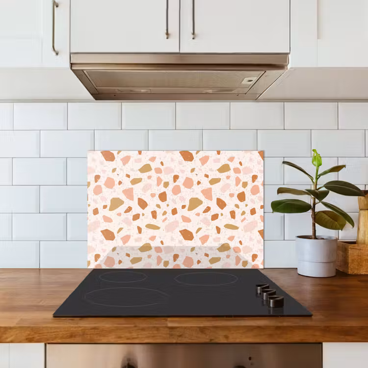 Kitchen splashback for hob - Terrazzo - Pattern - Colorful - Salmon — 3