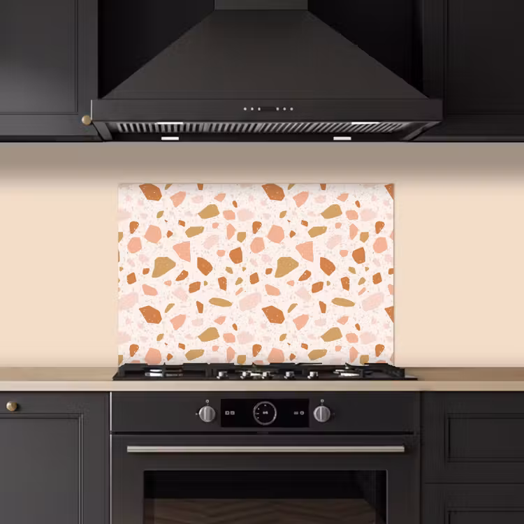 Kitchen splashback for hob - Terrazzo - Pattern - Colorful - Salmon — 5